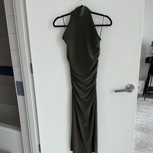 Aritzia Dark Green Backless Dress